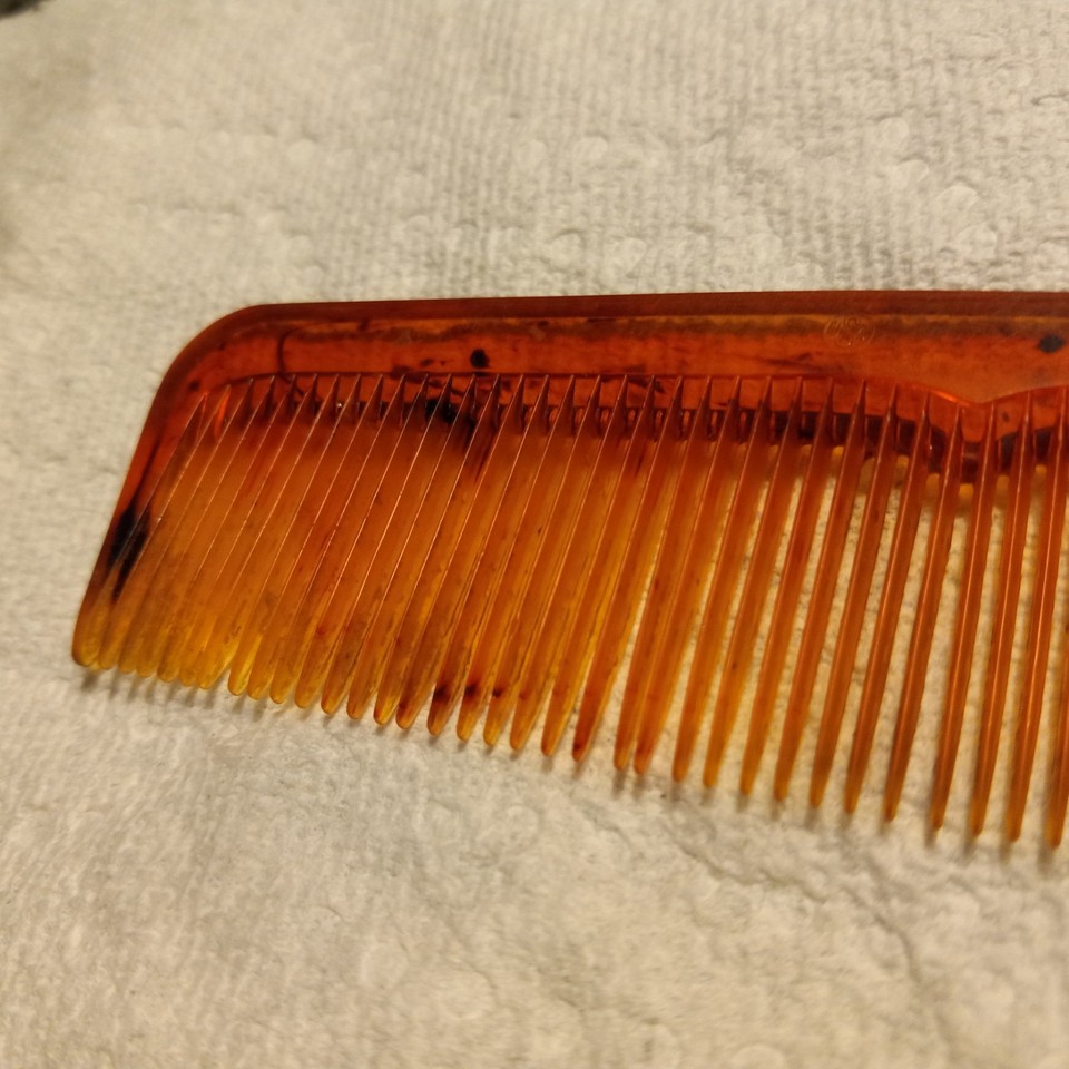 Vintage USA Tortoise Shell Translucent Amber Comb Pro 1125 | eBay