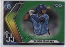 2022 Bowman Chrome Scouts Top 100 Green Refractor /99 Xavier Edwards #BTP-55 vc5