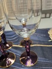 4 Vintage Krosno Purple & Gold Stem Polish Wine Glasses — photo 3