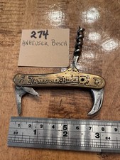 BEER BOTTLE OPENER CORKSCREW POCKET KNIFE ANHEUSER BUSCH ST LOUIS MO POCKETKNIFE