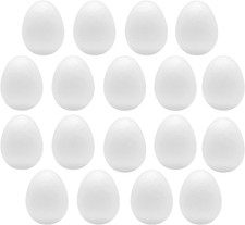 18-Pack 4 Inches Easter Craft Foam Eggs, White Polystyrene Foam Eggs, Use for Ea