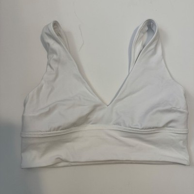 Lululemon Align V-Neck Bra Light Support A/B Cup White Size 8 LW2DTJS