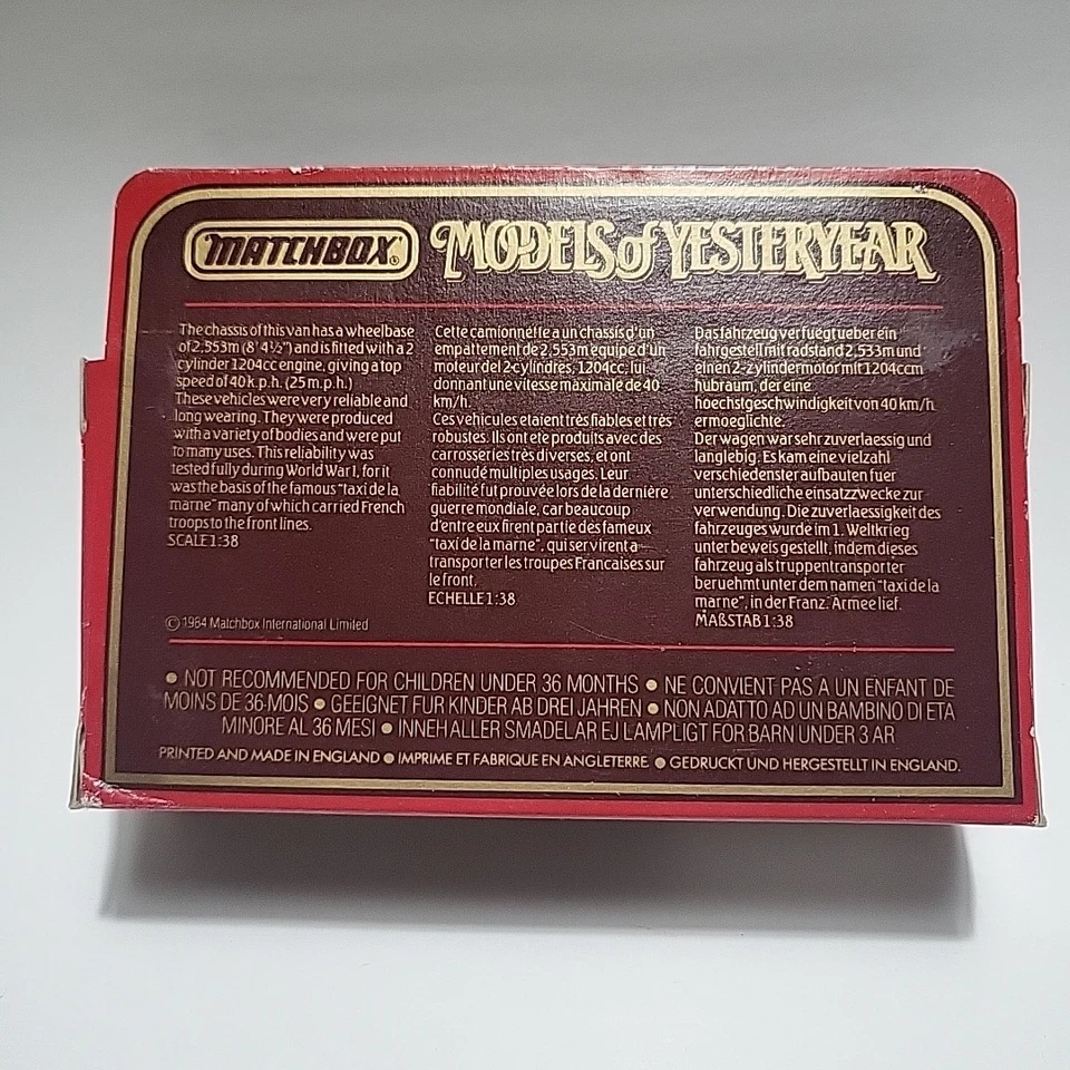 Renault Type AG 1910 Y-25 -Eagle Pencil Co. -CAJA DE CERILLAS - Modelos de antaño Foto 4 de 4