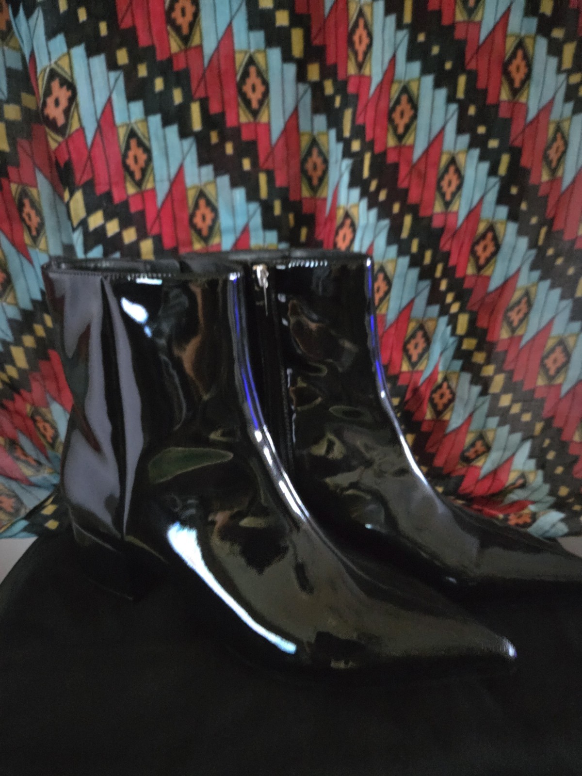 Marc Fisher Womens Gismo Black Patent  Leather Ankle Boot  11 Medium