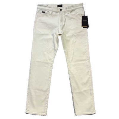 BOSS Hugo Boss Men s Karoo Slim Fit White Denim Designer Jeans Sz 34x30 $348 NWT