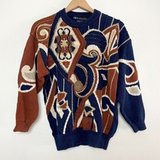 Vintage 90s 3D Knit Textured Sweater Small Ma...