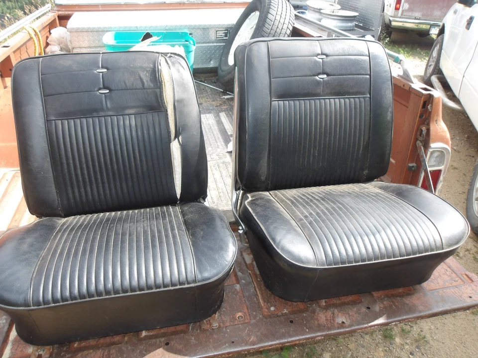 1964 1965 Impala Chevelle Nova Black Bucket Seats LOCAL PICK UP ONLY Foto 2 de 4