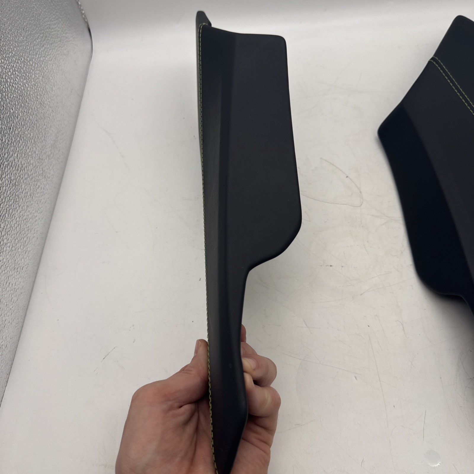 LAMBORGHINI HURACAN LEFT AND RIGHT SIDE PANEL LEATHER GREEN STITCHING Used OEM 