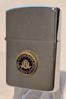 Vintage FBI 1986 Zippo Lighter FEDERAL BUREAU INVESTIGATION Dept Justice Badge