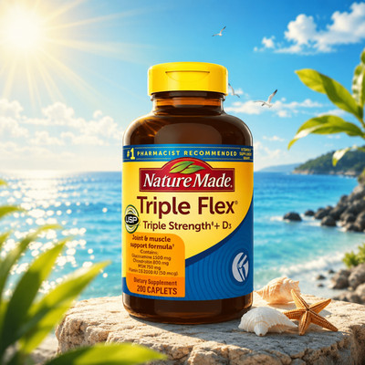 Nature Made Triple Flex + D3 Joint Muscle Support 200 Caplets Supplement USA