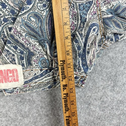 Vintage Bongo Jacket Womens M Blue Denim Paisley Cropped 90s Y2K Made in USA - Picture 11 of 13