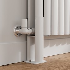 White Legs for Horizontal Oval Radiator - Double Bar Central Heating Radiator