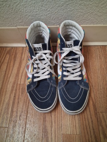 Star Wars vans shoes. Yoda Aloha. High Tops. Size 10.5 Original Shoestrings.