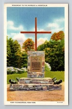 Ticonderoga, NY-New York, Marquis de Montcalm Monument Cannons Vintage Postcard