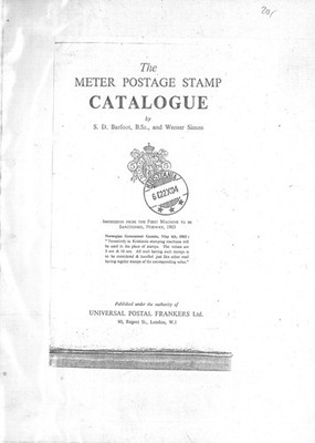 S. D. Barfoot/Werner Simon: The Meter Postage Stamp Catalogue (1953)