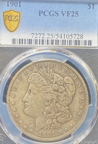 1901 $1 MORGAN SILVER DOLLAR PCGS VERY FINE 25 NO RESERVE