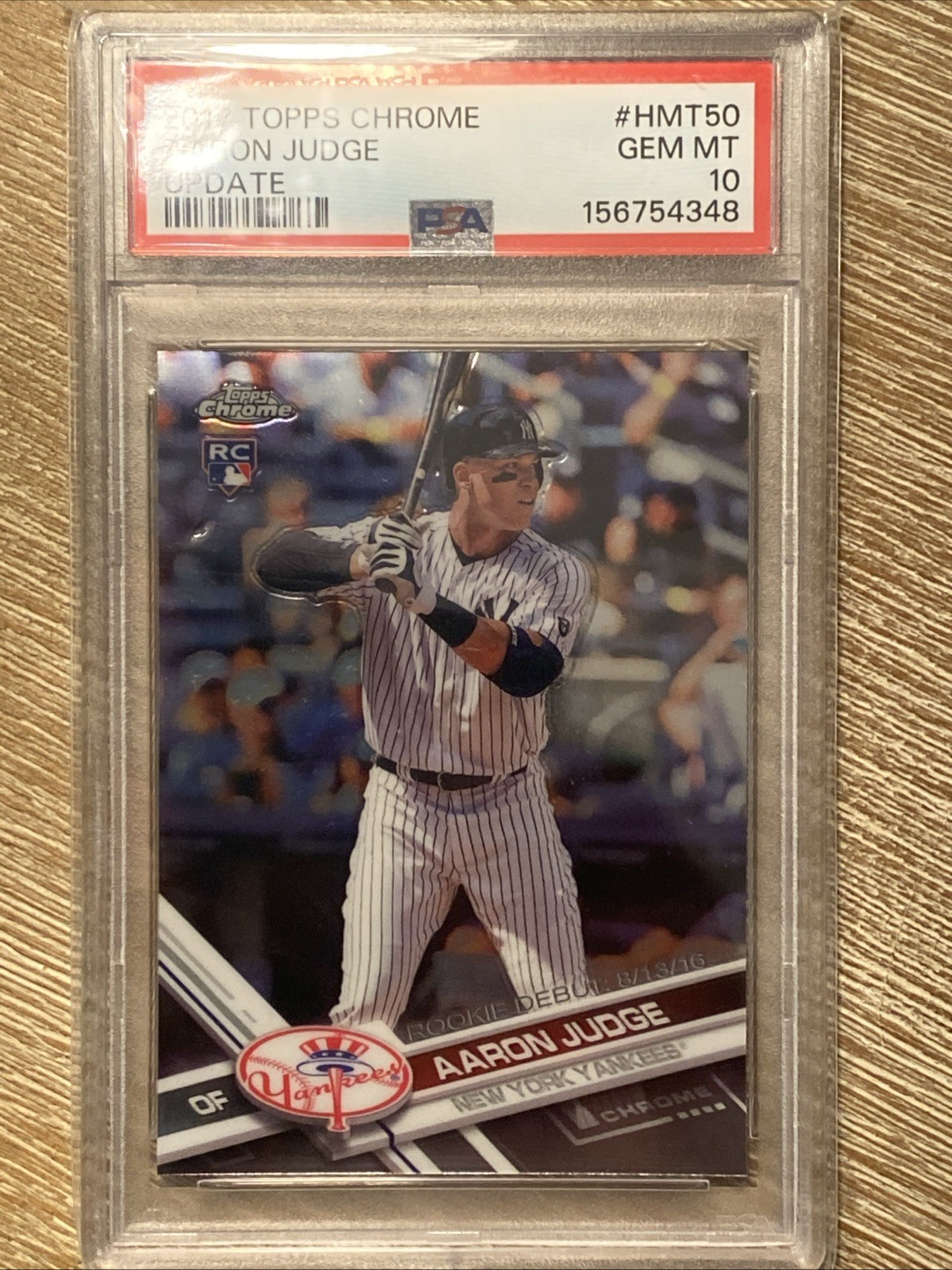 2017 Topps Chrome Update - Rookie Debut Aaron Judge #HMT50 (RC) PSA 10🔥