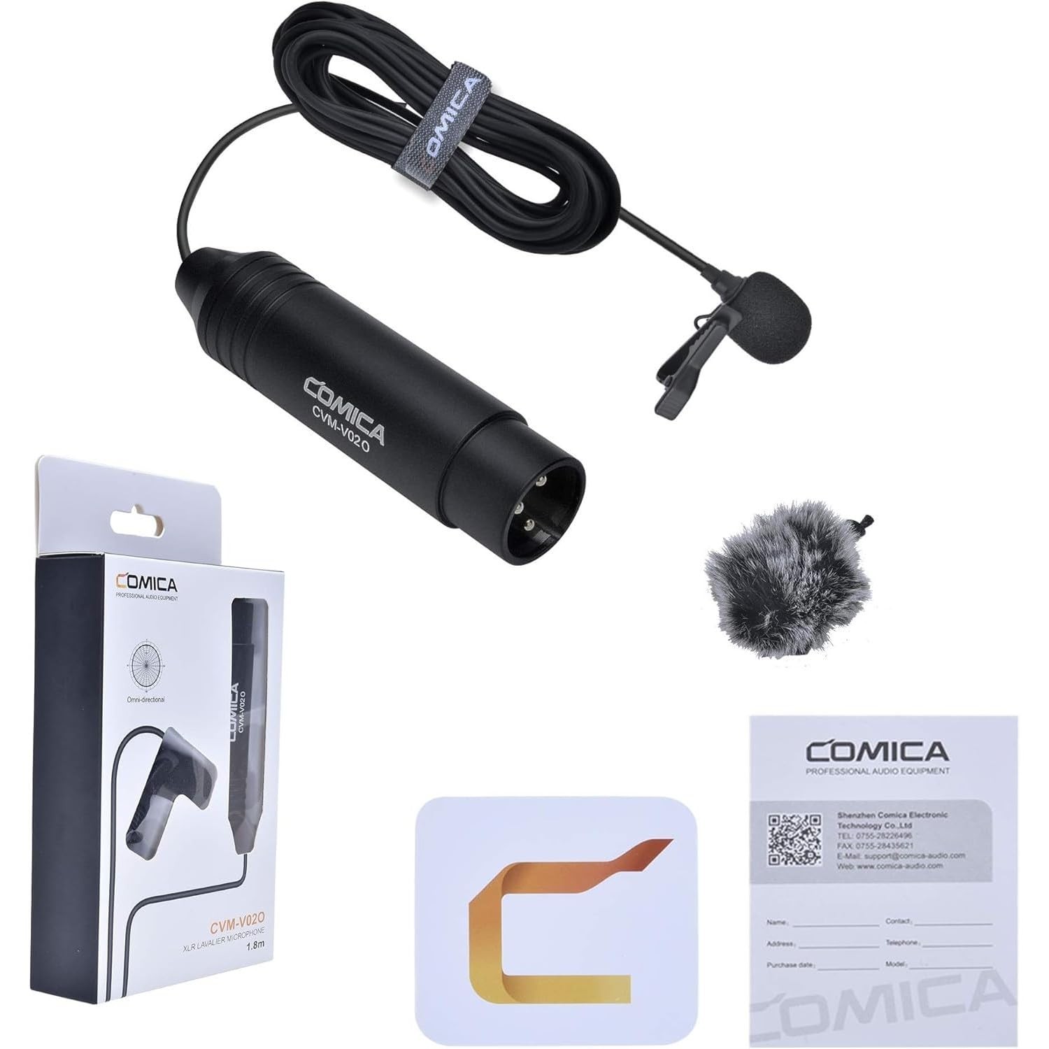 XLR Lavalier Condenser Microphone,CVM-V02O Omnidirectional Lapel Lavalier Mic...