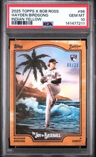 2025 Topps Bob Ross Joy of Baseball Hayden Birdsong RC Indian Yellow /25 PSA 10