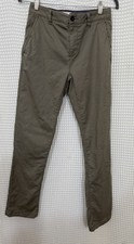 Mini Boden Boys 14y Gray Brown Chino Pants Cotton EUC Adjustable Waist Slim