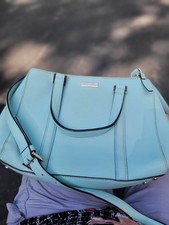 kate spade new york Blue Medium Satchel Top Handle Zip Gold Hardware Strap