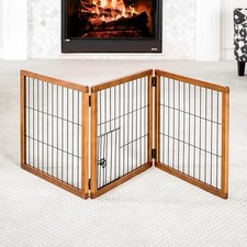 Carlson Pet Products Design Paw 62-Inch Super Wide 3 Panel Premium Wooden Pet Ga