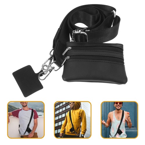 Pasek na telefon z zamkiem błyskawicznym etui crossbody telefon regulowany łańcuszek - Zdjęcie 8 z 12