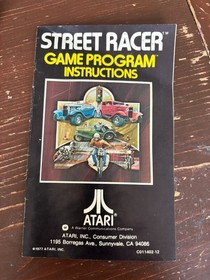 Vintage Video Game Street Racer Atari 2600, 1977 Sears Tele-Games Complete Box