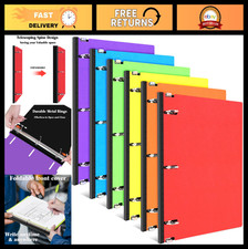 6 Pack Telescoping 1 Inch 3 Ring Binders - Portable Plastic, Assorted Colors for