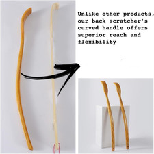 Oversized Wooden Back Scratcher: 18'' Extended Curved Handle for Better Reach...