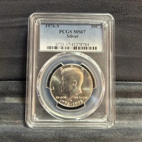 1976-S Kennedy Half Dollar Silver MS67 PCGS Blue Label