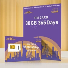 30GB 1Year Data Only SIM Card for USA