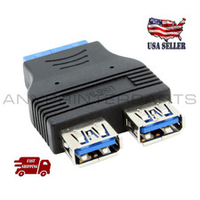 2 port USB 3.0 Internal Thread Mounting to Motherboard 20-pin Connector Cable