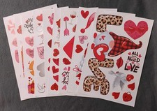 9pc Valentine's Day Hearts Gnome Window/Door/Wall Clings 12x8in each