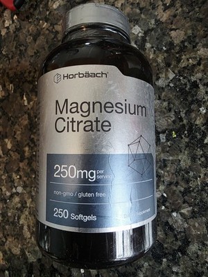 Horbaach Magnesium Citrate 250 mg, 250 Softgels 9/26