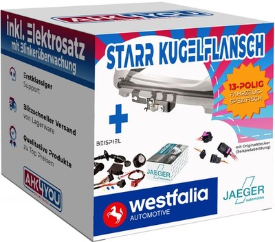 WESTFALIA AHK für Nissan NV400 Pritsche Einfachbe 14-22 starr +13-pol JAEGER SPE