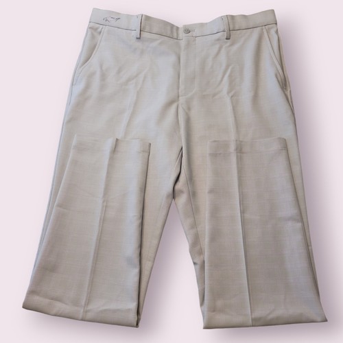 Greg Norman Ultimate Travel Pants Men’s 36x32 Tan Check Performance Golf EUC - Picture 3 of 12