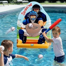 Kid Inflatable Baseball Pool Toy, Fun Swimming Pool Ball Toss Game