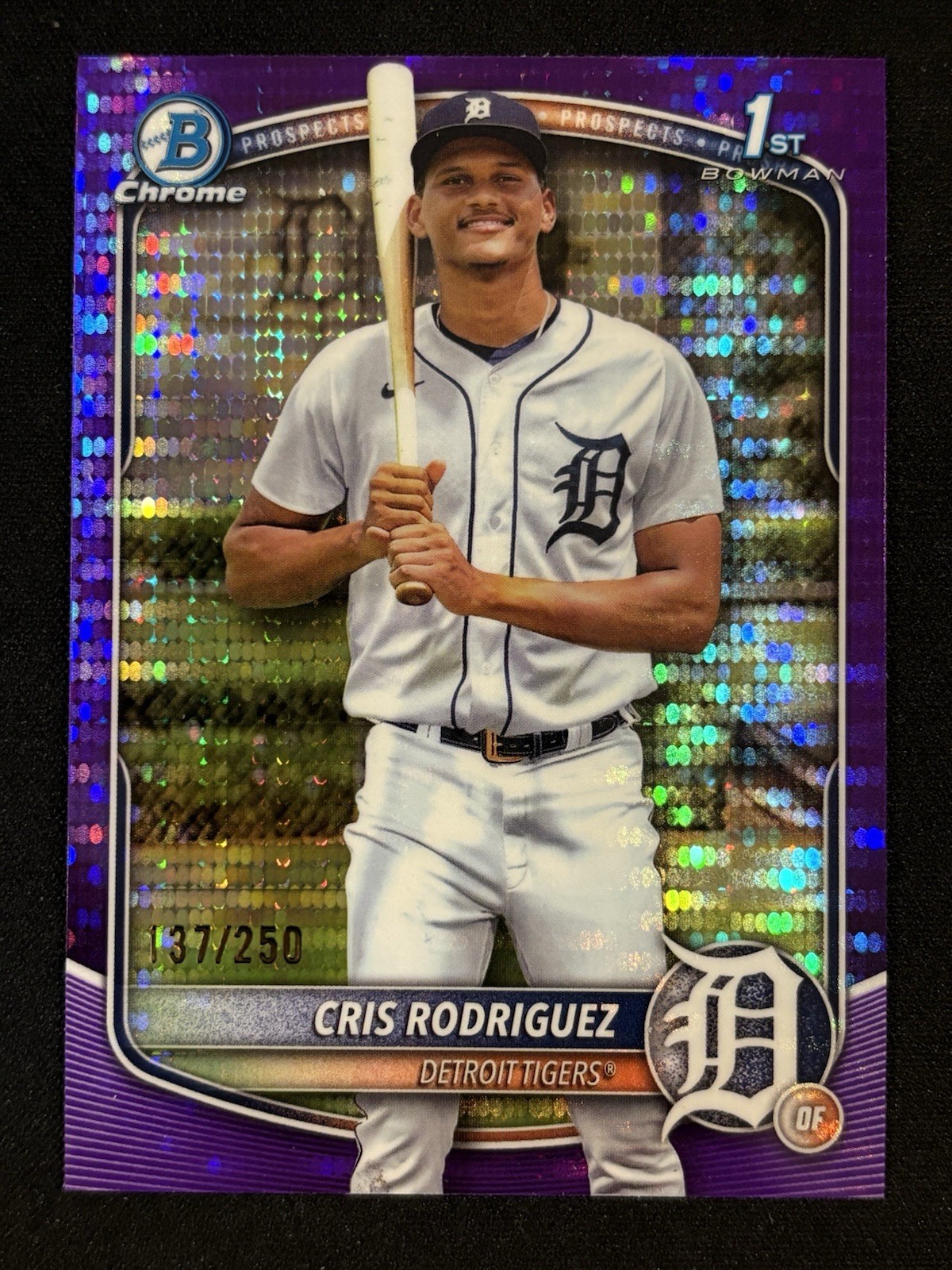 2025 Bowman Chrome 1st Cris Rodriguez #BCP-250 Purple Pulsar Refractor /250