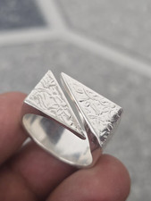 Anillo de sello de corte anillos de plata gruesos anillos de plata de ley 925 anillos llamativos para hombre
