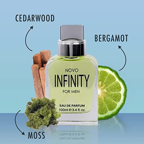 Novo Infinity Men Eau De Parfum Spray Long-Lasting Freshness Fragrance 3.4 Fl oz - Picture 2 of 6