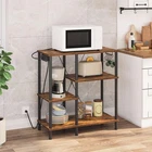 Bakers Rack with Power Outlet Microwave Stand Coffee Bar Kitchen Storage Shelf