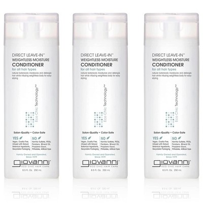 GIOVANNI 18643 Weightless Moisture Leave-In Conditioner 8.5 oz 3 Pack