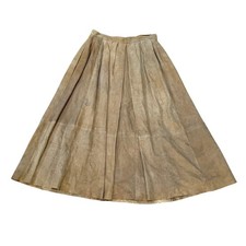 Genuine Leather Lamb Suede Skirt in a Womens Size 10 Camel Brown Tan M West Bay