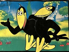 1976 Heckle & Jeckle Blacklight Poster Terrytoons Dargis Associates