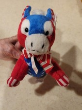 Vintage Dakin Democrat Donkey Patriotic Plush Stuffed Animal With Tags Near Mint
