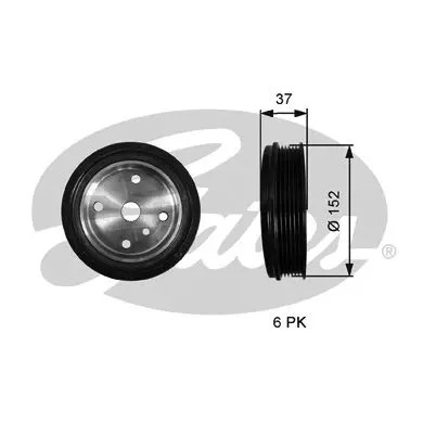 Puleggia albero motore TVD1137 GATES per VOLVO S60 I V70 II XC90 I VAN XC90 I