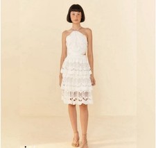 Farm Rio White Richilier Midi Dress Off White ￼