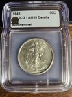 1945 P * AU 55 * SILVER Liberty Walking HALF DOLLAR, in SLAB Shown