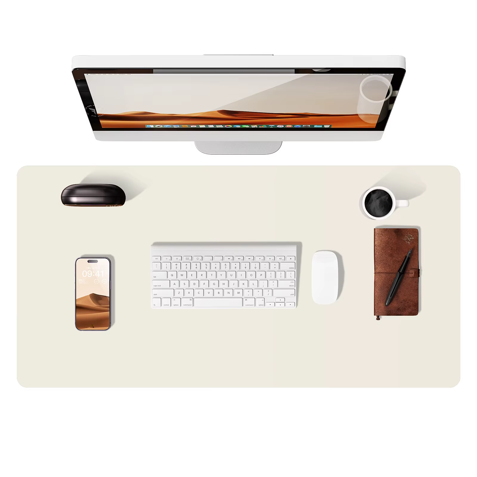 Large PU Leather Desk Mat Non-Slip Office Mouse Pad Laptop Protector